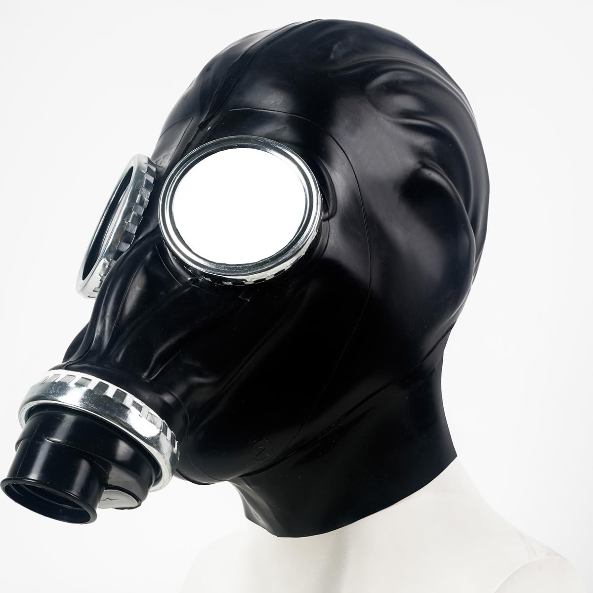 Latex Cosplay Gasmaske,Vollgesichts Steampunk Latex Maske | 100% Natürlicher Gummi Maske,Handgefertigte Schwarze Latex Masken,Gummi Halloween Maskerade Kostüme Clubwear