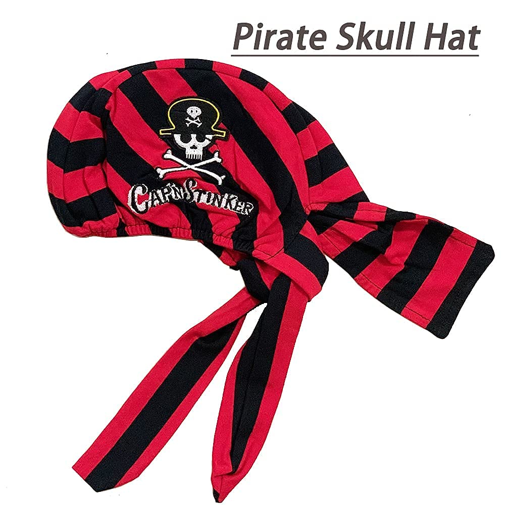 Baby Pirate Costume Toddler Pirate Outfit Baby Boy Halloween Costumes Long Sleeve Romper+Vest+Hat+Belt 4pcs set 12-18 months - Image 4
