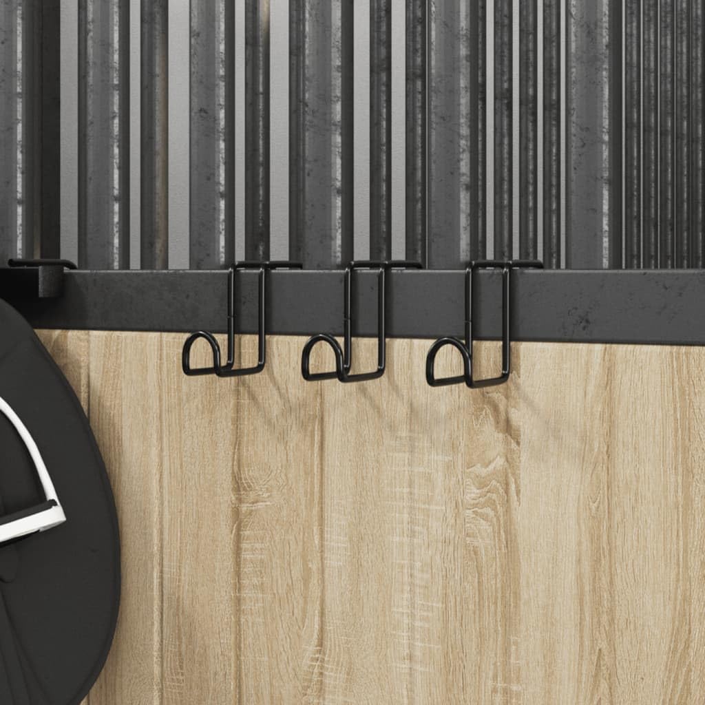 Trensenhalter 3 Stück Schwarz pulverbeschichteter Stahl 4 x 10 x 13,5 cm für Sattelzubehör Zaumzeug Pferdeausrüstung Reitsportbedarf Stall Ordnung