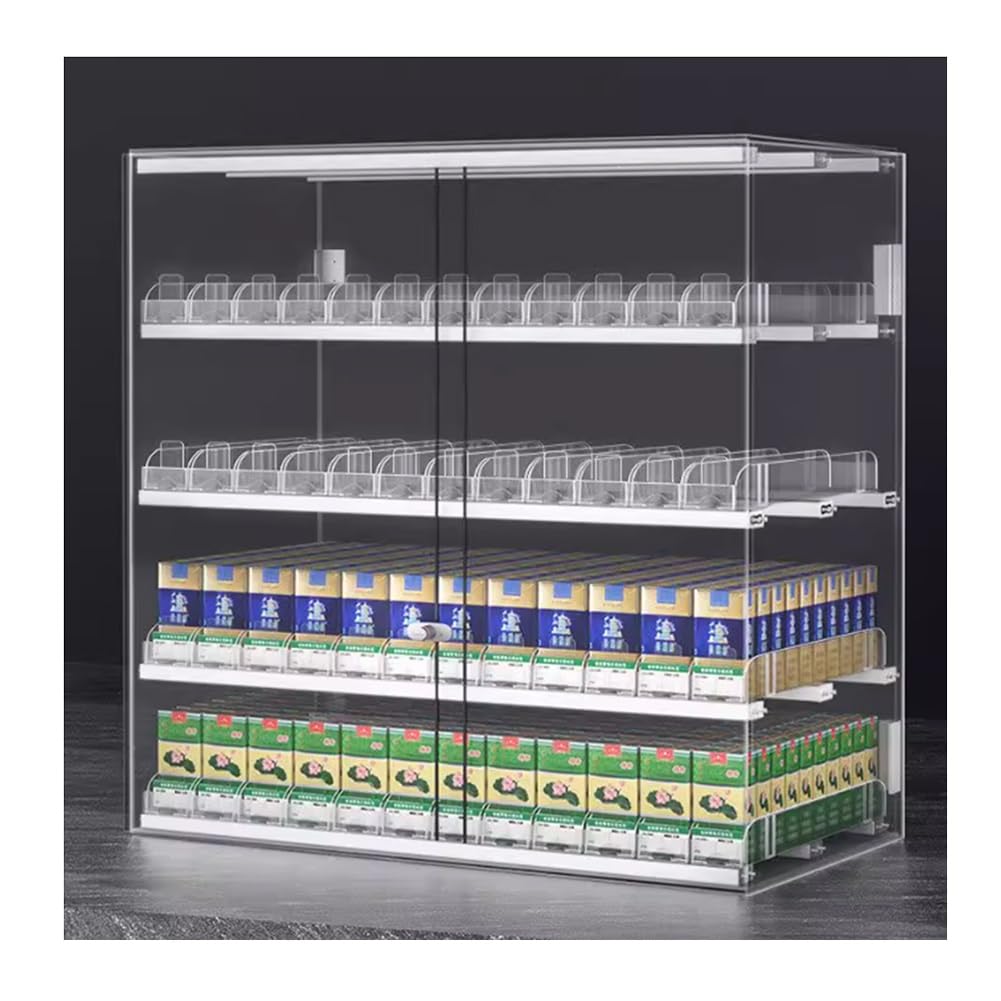 Genérico Expositor de Cigarrillos de Varios Niveles para Venta minorista, Expositor de Snacks, Adecuado para Tiendas minoristas, Vitrina de acrílico para Cigarrillos con