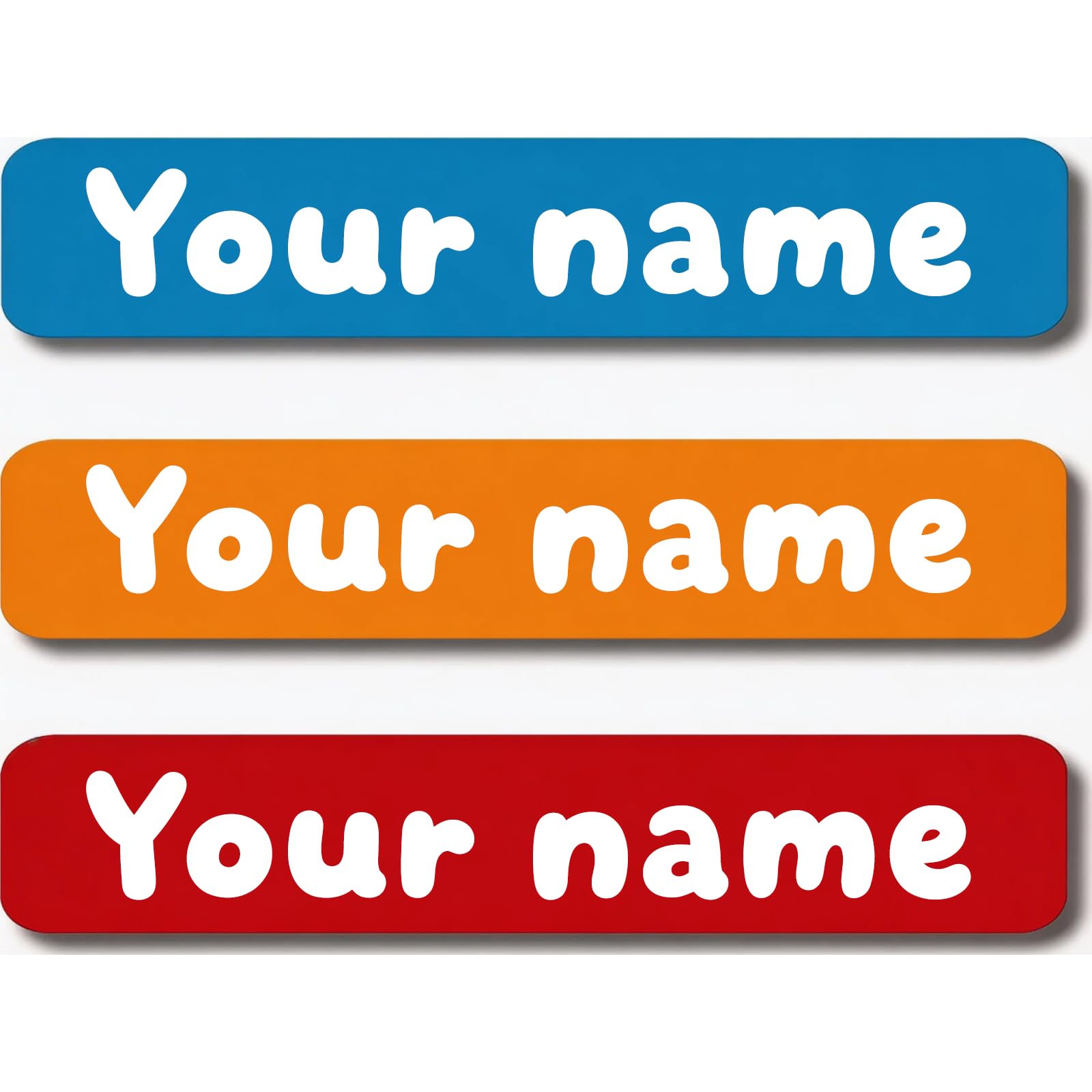 Personalized Waterproof Name Stickers for Kids, Washable Clothing Labels, Durable Name Tags for School, Kindergarten, Lunch Boxes, Books, Toys – Ideal Back to School（Blue, Yellow and red）