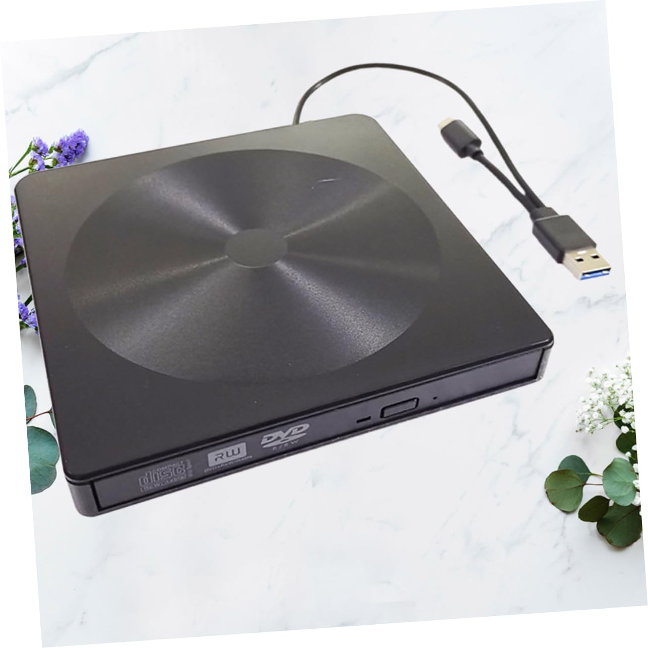 jojofuny Masterizzatore Dvd Esterno Typec Nero USB 3.0 Unità Ottica Abs per Desktop e Laptop senza Necessità di Driver Multi Funzione