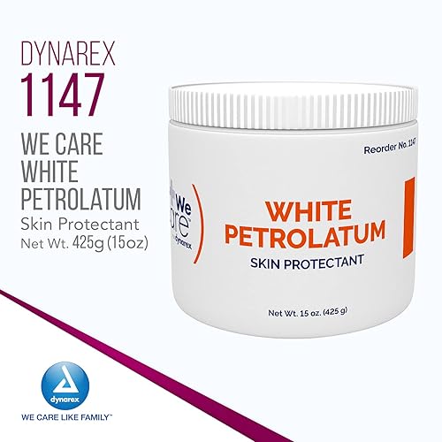 Miniatura 3 de Dynarex Petrolatum blanco, gelatina de petróleo para piel seca, dañada o agrietada, jalea de petróleo blanca calmante para irritaciones menores de