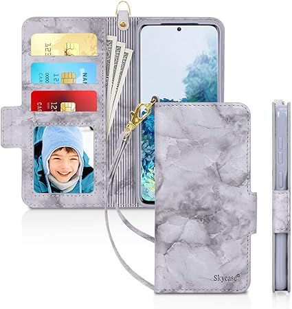 Amazon Co Jp Galaxy S Plus ケース 手帳型 ギャラクシー S Plus カバー 財布型 5g Skycase スキミング防止機能 Qi ワイヤレス充電対応 ハンドメイド 型押し Puレザー 手帳型 カード収納 スタンド機能 サイドマグネット式 ストラップ付き 全面保護 耐汚れ