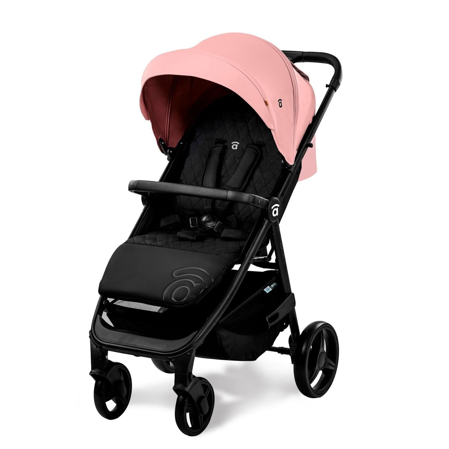 Silla de Paseo Ligera, Compacta y Segura hasta 22 kg | Respaldo Reclinable, Capota Extensible, Gran Cesta y Diseño Elegante para la Comodidad de tu Bebé y tu Tranquilidad | Iconic Rosa ASALVO