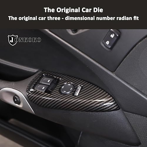 Miniatura 3 de ABS Interruptor de elevación de ventana de coche Panel de botón Cubierta de marco Decoración Adhesivo para Chevrolet Corvette C6 2005-2013 Marco de