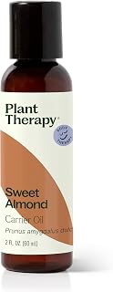 Plant Therapy Sweet Almond Oil - for Hair, Skin, Face, Body & Baby - Aromatherapy Carrier, Natural Moisturizer & Massage 100% Pure, Cold Pressed California Almonds, Made in USA, 2 oz