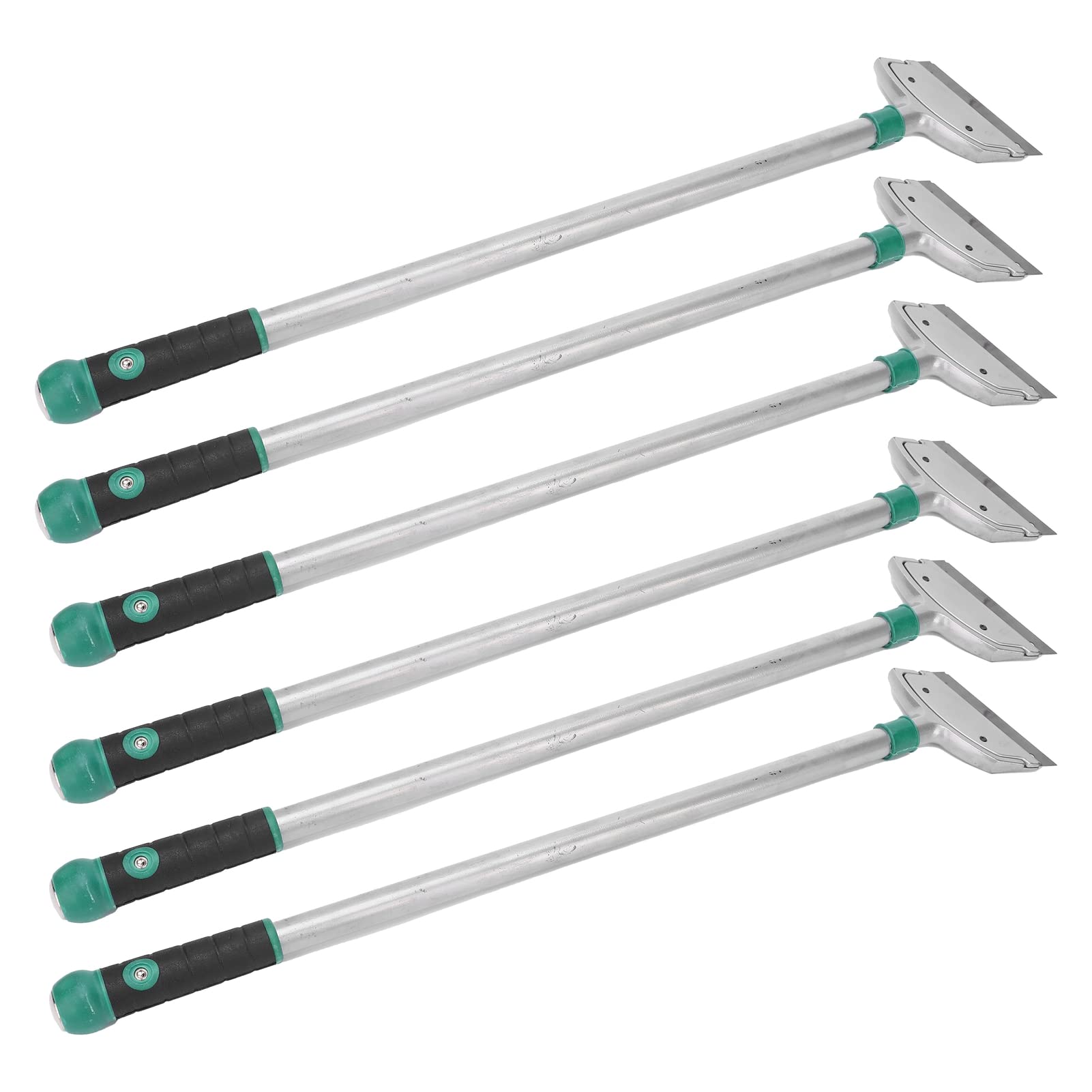6 Piezas Cuchillo Rascador de Aleación de Aluminio para Limpieza de Paredes de Vidrio de Piso Herramienta Rascadora de 60 cm con Cuchilla de Afeitar Reemplazable y Mango de Goma
