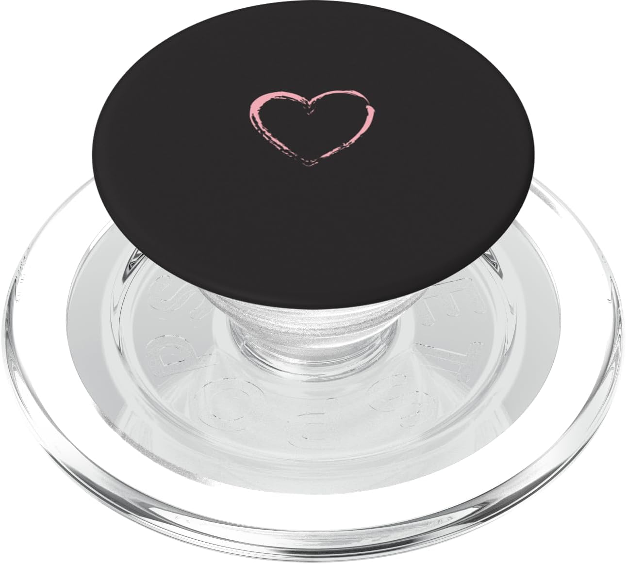 Pink Heart Black PopSockets PopWallet for MagSafe