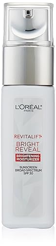 L'Oréal Paris Revitalift Bright Reveal Crema de día antienvejecimiento con SPF 30 con ácido glicólico, vitamina C y Pro-Retinol para reducir las