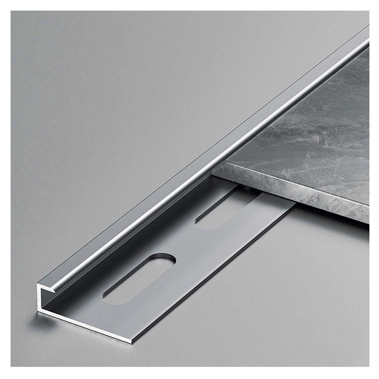 3 Pcs × 100cm/3.2ft Threshold Strip, Doorway Edge Trim, Floor Cover for Wood, Tile, Vinyl, Laminate Floor Seam Transition Strip(Gray,5.50mm(0.22in))