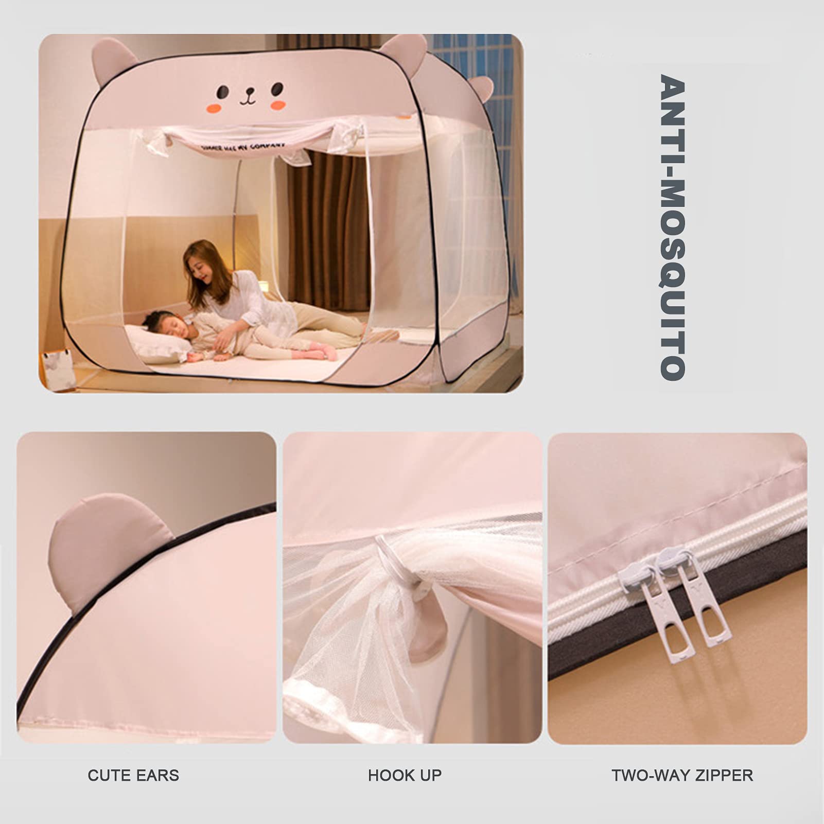 MRKU Mosquitera emergente para Dosel de Cama, diseño Plegable antipicaduras con Base de Red, mosquitera para casa, Cama, Camping, Viajes.