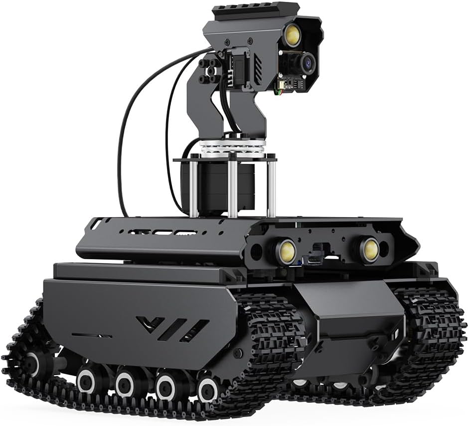 Waveshare Open-Source Off-Road Tracked AI Robot, Compatible with Raspberry Pi 5, Dual Controllers, Computer Vision, Comes with Pan-Tilt Module, PI5-4GB Included