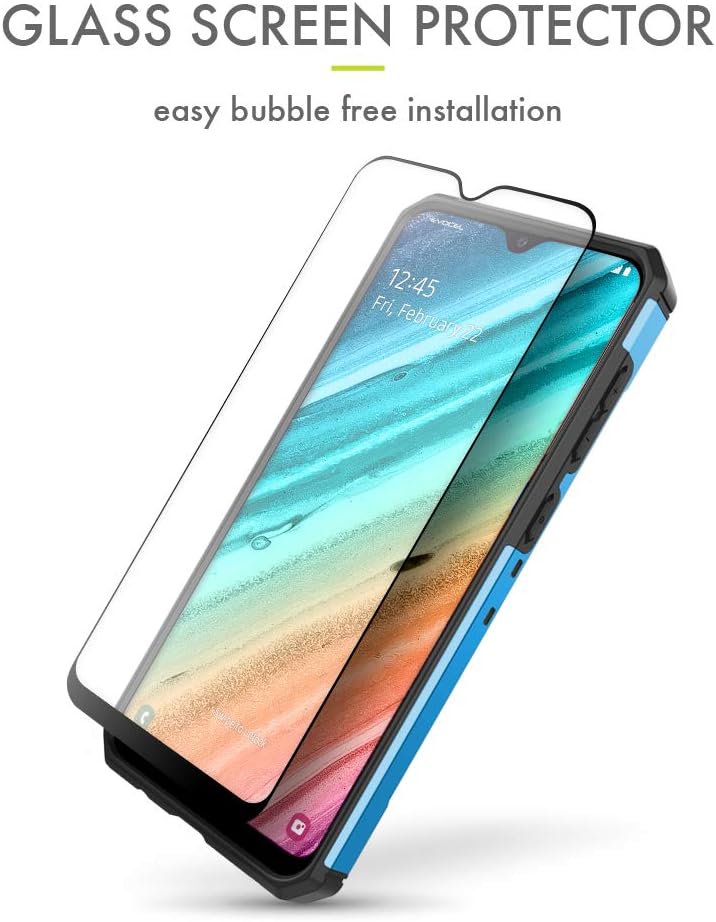 Evocel Galaxy A20 Case Explorer Series Pro with Glass Screen Protector and Belt Clip Holster for The Samsung Galaxy A20, Blue