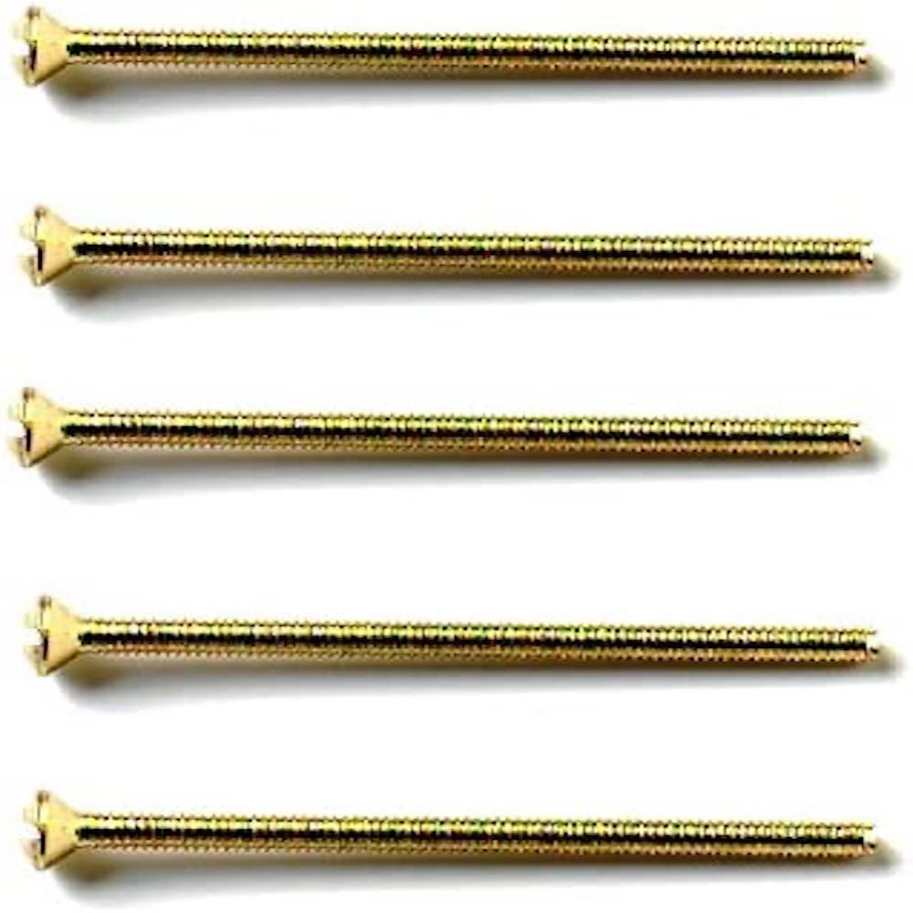 Merriway BH03953 (20 Pcs) M3.5 x 75mm 3 inch EB Raised CSK Electrical Plug Socket Switch Machine Screw - Pack of 20 Pieces, Brass