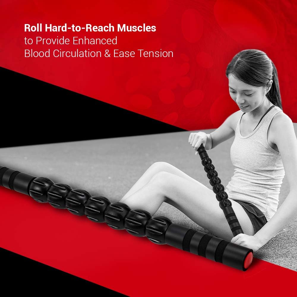 Foam Roller Set 18" Foam Back Roller, 18" Massage Stick, Foot Roller, Spiky Massage Ball, Massage Roller Ball, for Pain Tightness Plantar Fasciitis Relief Deep Tissue Massage Home Gym Muscle Roller : Sports & Outdoors