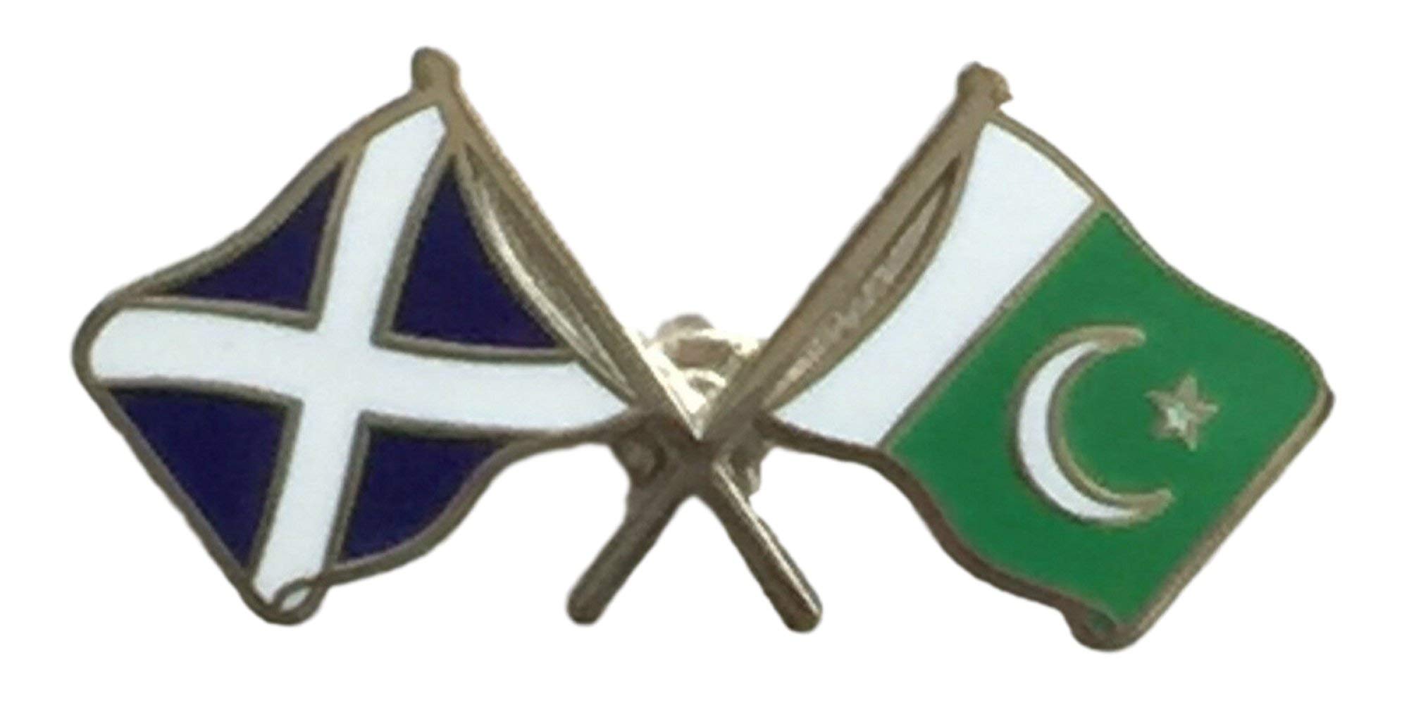 Scotland & Pakistan Flags Friendship Courtesy Enamel Lapel Pin Badge T1065
