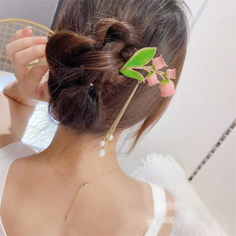 Amazon.co.jp: かんざし 一本 普段使い 鈴蘭 スズラン パール 花 和装 