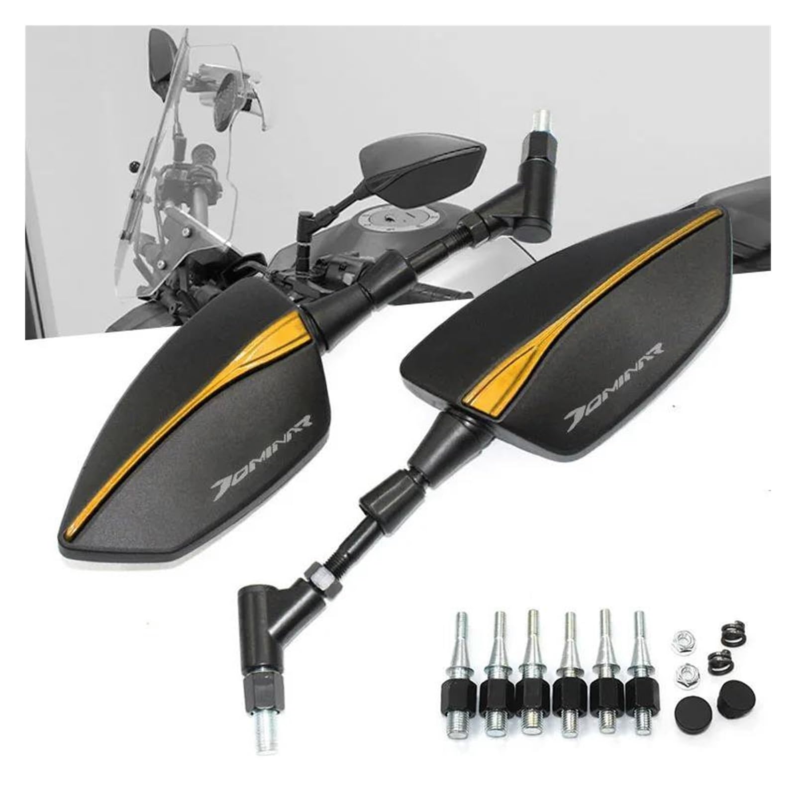 Rétroviseurs Latéraux En Aluminium CNC Moto Pour Bajaj Dominar 400(Gold)