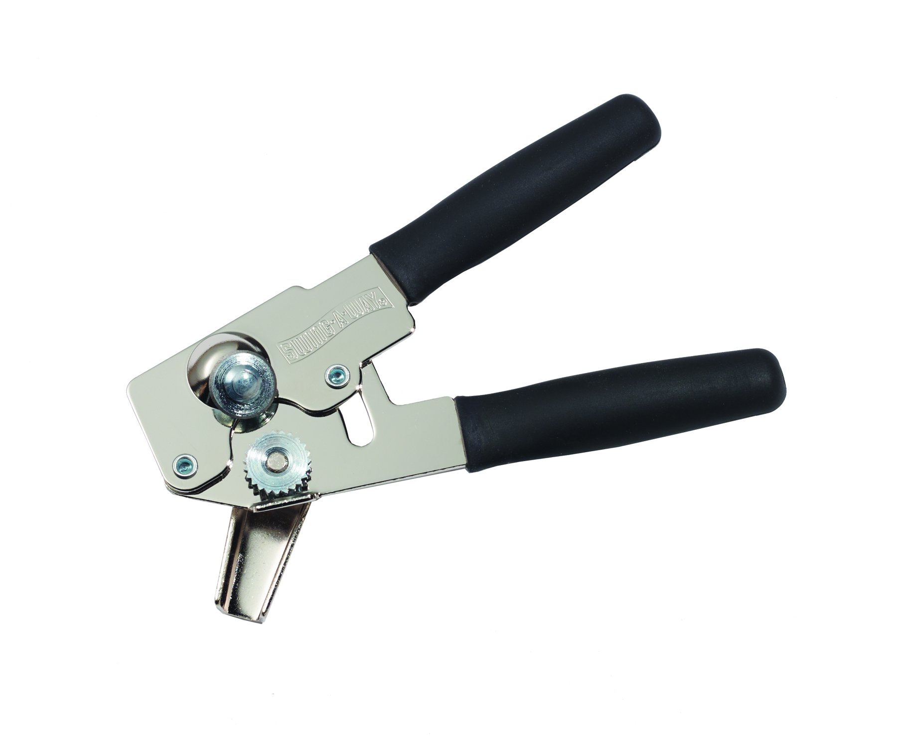 KitchenCraft Swing-a-Way Soft-Grip-Compact Dosenöffner, 16 cm (16,5 cm) – Schwarz, Stahl, schwarz, 1 x 1 x 1 cm