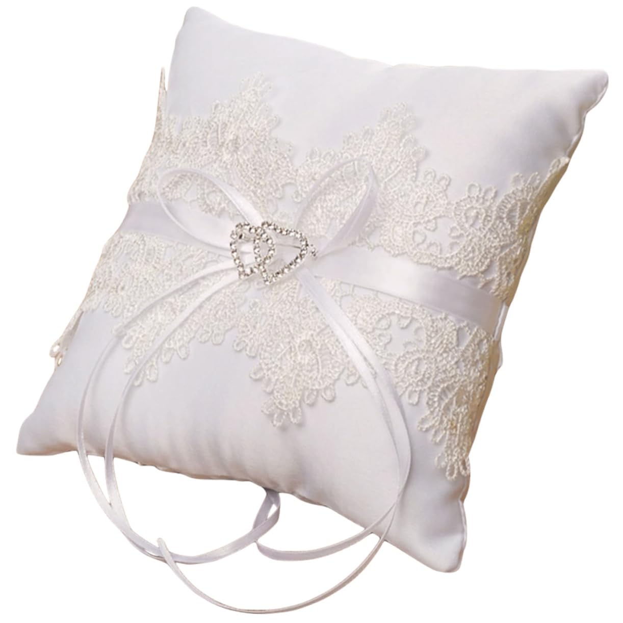 Cabilock Cabilock Almohada de anillos de bodas de encaje Cojín de anillos de bodas de joyería regalos de novia moneda decoración cojín de anillo para la boda cojín porta alianzas