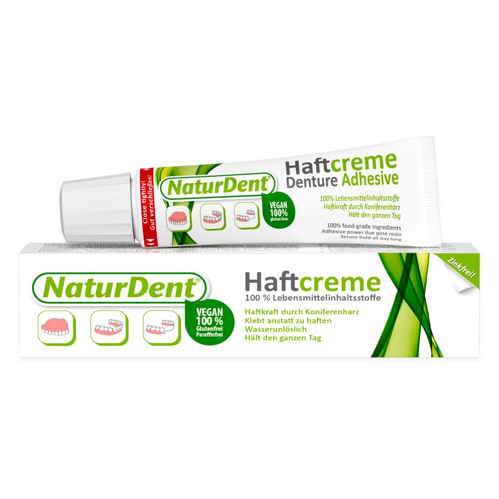 Naturdent Haftcreme – Wasserunlösliche natürliche Haftcreme, 40 g