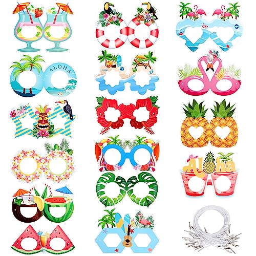 SSKHE 24 Gafas De Fiesta Hawaianas, Accesorios Tropicales, Gafas