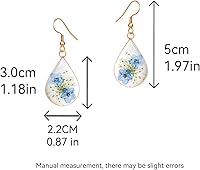 Vista 16 de Pressed Flower Earrings,Handmade Forget-Me-Not and Queen Anne's Lace Wildflower Earrings,Unique Resin Dried Flower,Perfect for Parties