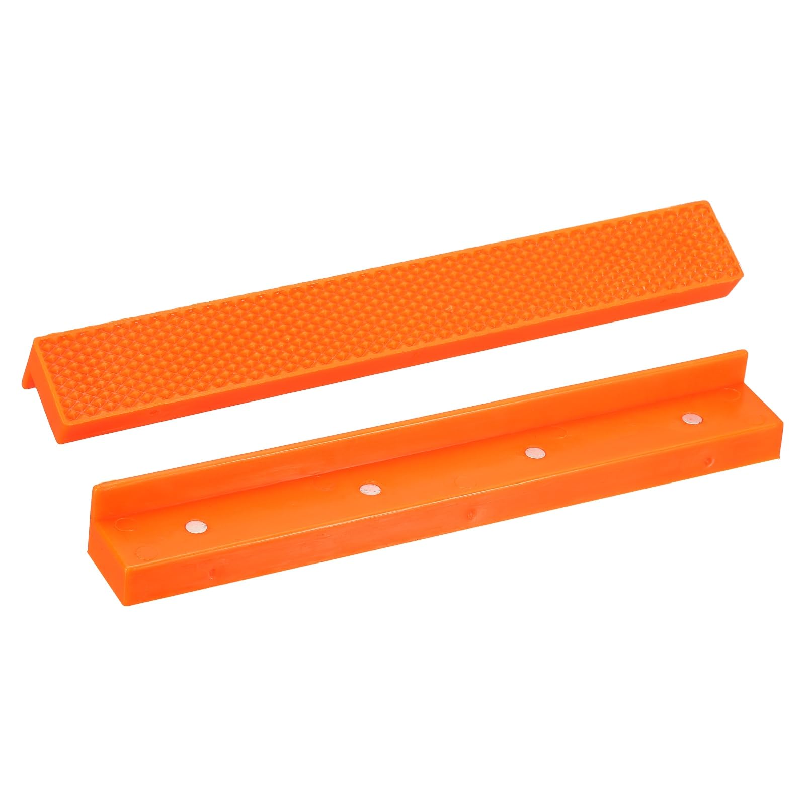 sourcing map 1 Set Vise Jaw Pads 8" Rubber Flat Magnetic Vise Soft Jaws Standard Anti-Scratches Vice Covers Tools for DIY Making Woodworking Clamping Plumbing, Orange