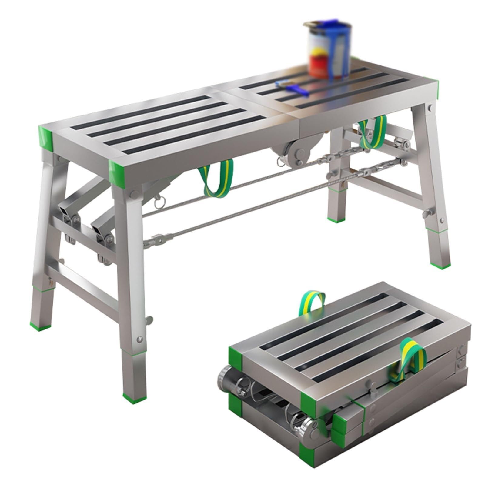 LMMIAOZ Adjustable Height Folding Scaffolding Equipment Portable Scaffolding Work Platform Scaffold Tower Ladder 880 Lbs Maximum Load(C,200x30cm)