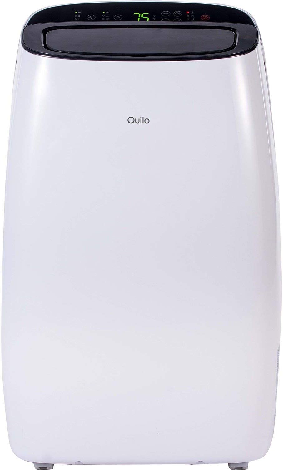 Quilo Portable Air Conditioner, Standing AC Unit with Dehumidifier & Cooling Fan for Rooms Up To 550 Sq. Ft. - with Easy-To-Install Window Kit, QP112WK, 12000 BTU (White/Black)