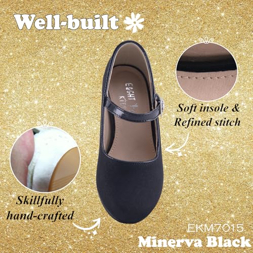 EIGHT KM Toddler Shoes - High Heels Kid Shoes - Multi Sizes & Colors for Ages 3-13 Years - Mary Jane Shoes for Girls Wide Fit Little Girl Dress Shoes - Party Wedding Shoes - Princess Baby Girl Shoes3