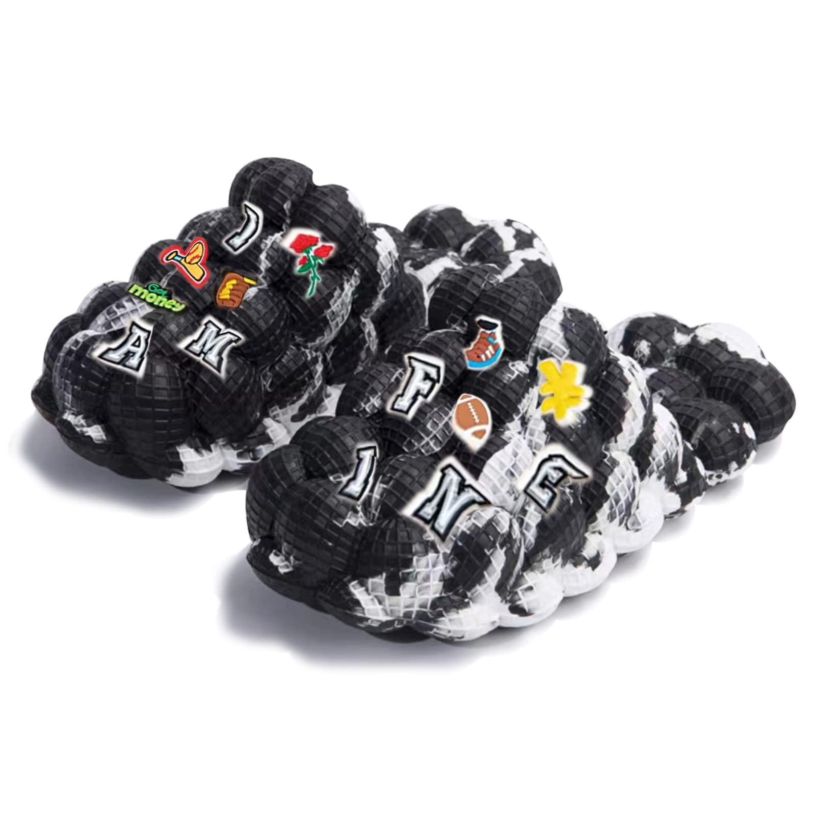 KIMSYFOXBubble Slides, Bubble Slippers,Funny Bubble Shoes, Unisex Breathable Beach Sandals, Non-slip Spa Slippers, Home Bedroom Shower Trendy Ball Slippers, Soft Pillow Stress Relief Slide