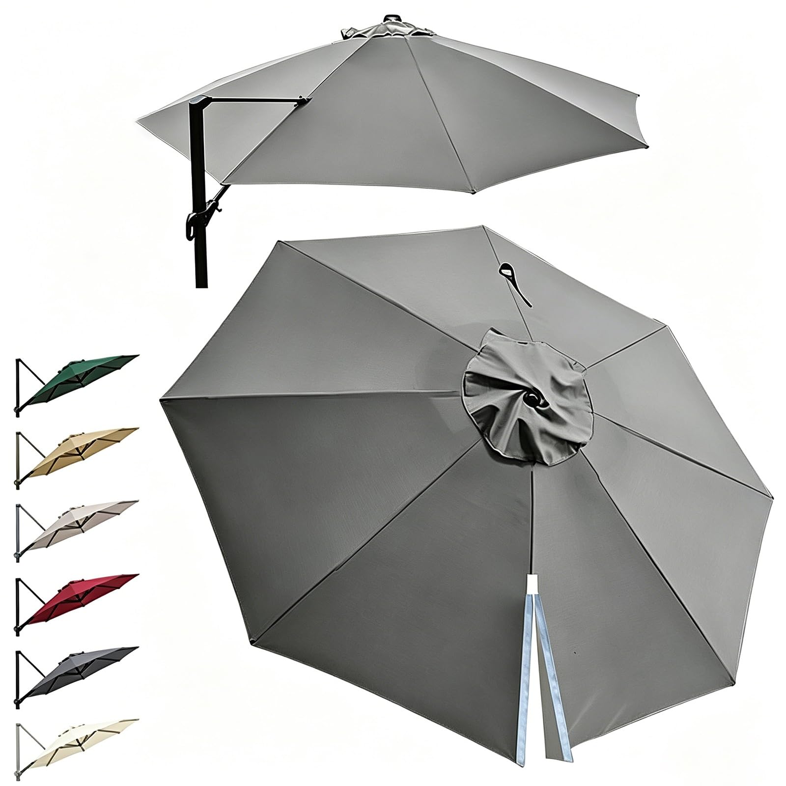 Cubierta para sombrilla offset que repara su parasol desgastado de 8 varillas