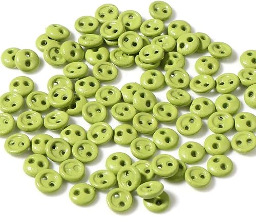 50 botones diminutos micro botones de 2 agujeros, diminutos botones de costura de resina con parte trasera plana, para manualidades, manualidades,