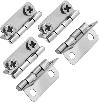 WMYCONGCONG 60 PCS Mini Hinges 16 x 13mm, Miniature Hardware 180 Degree Rotation Hinges Miniature Furniture Wooden Box Jewelry Chest Box Dollhouse Cabinet DIY Accessories