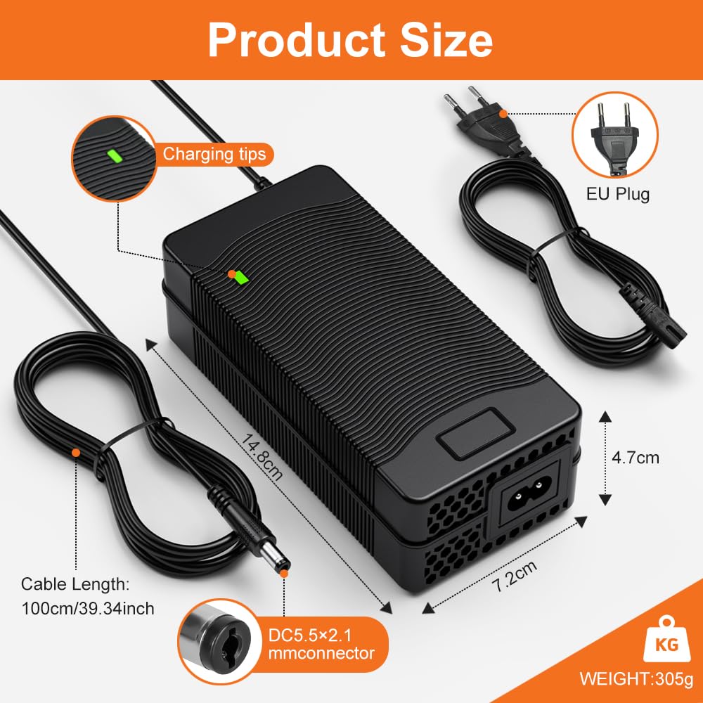 Cargador Patinete Eléctrico 54.6V 2A Universal Baterías Litio 6 Conectores 48V Adaptador Xiaomi M365