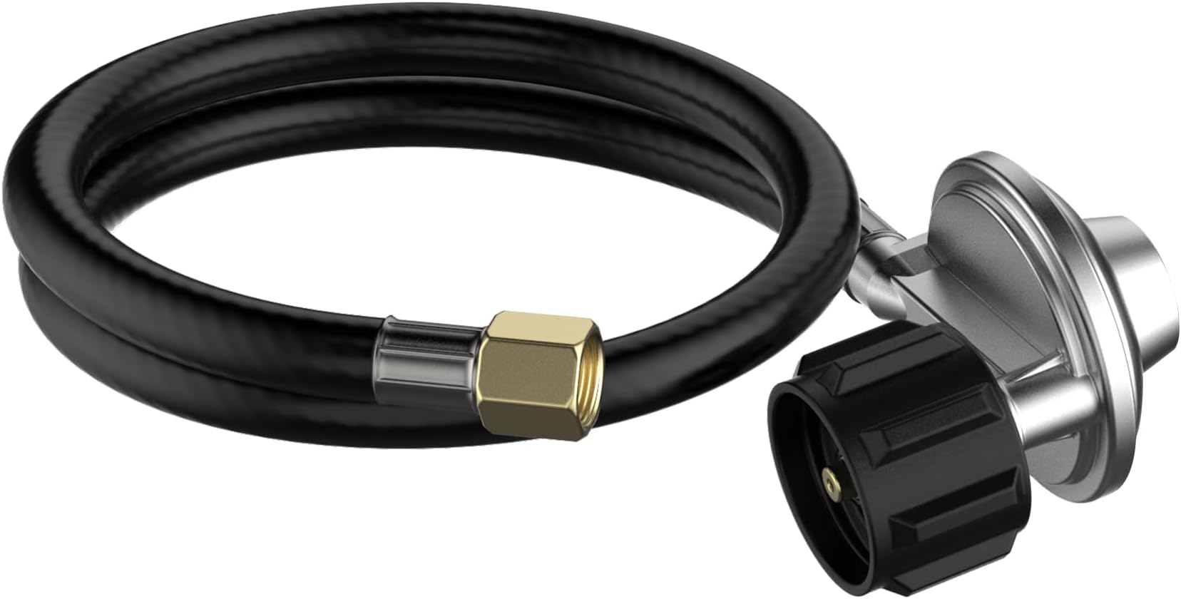 onlyfire 21-Inch Propane Hose and Regulator Kit with QCC1 Valve Assembely for Most LP Gas Grill, Heater and Fire Pit Table, 3/8" Female Flare Nut