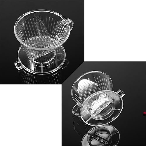 Miniatura 8 de Fdit Filtro de café reutilizable transparente en forma de cono para cafetera de café listo para set Joe taza individual cafetera portátil gotero