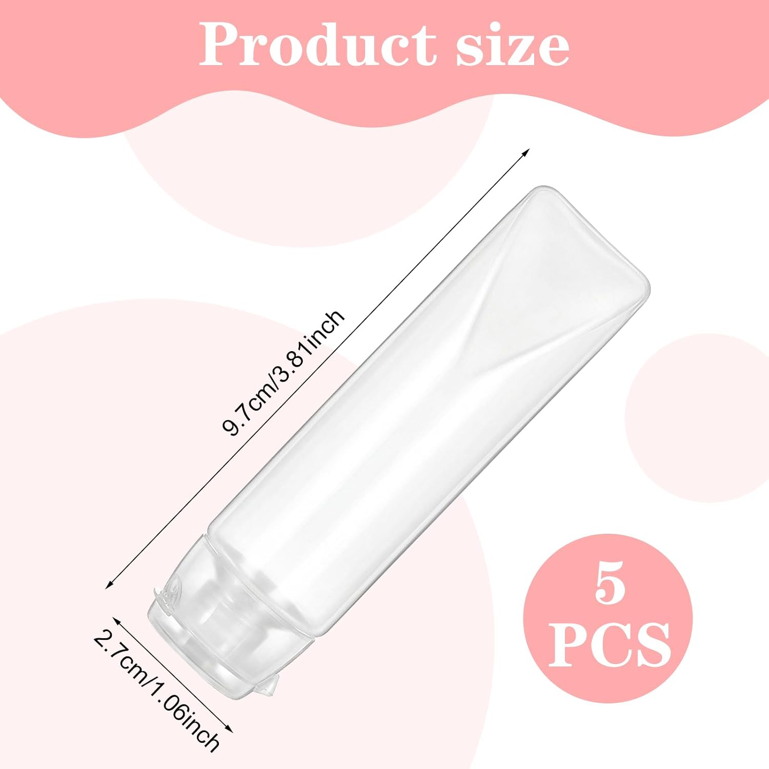 5 Pcs 1 oz Refillable Toothpaste Tubes,Travel Toothpaste Container Leak Proof Empty Toothpastes Tubes Refillable Lotion Tube for Toiletries (9.7 * 2.7cm,White)