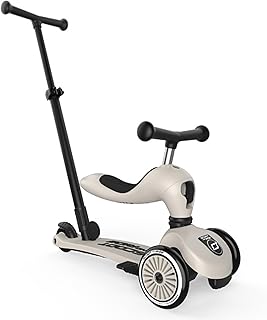 Scoot & Ride Highwaykick 1 Push and Go Kickboard with Seat Children's Scooter 2 in 1 Balance Bike with Handlebar from 1 2 Years Grows with Your Child Height Adjustable Tool-free