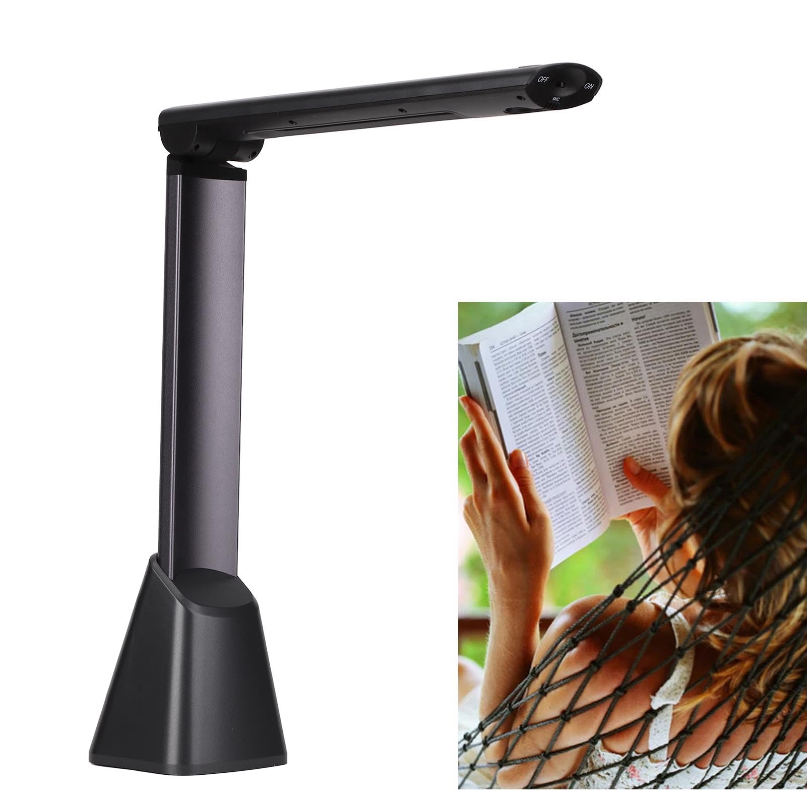 Cámara de Documentos, Color, Blanco y Negro, Escaneo en Escala de Grises, Conexión USB 2.0 y Fuente de Alimentación, Sensor CMOS de 5 Megapíxeles Adecuado para Familias, Maestros