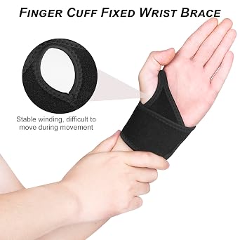 Wrist Supports Compression Wrist Brace Adjustable Carpal Tunnel Support for Women and Men Left Right Hand Support Strap for Joint Pain, Arthritis, Tendonitis, Wrist Sprain, Sports (Black, Left)
