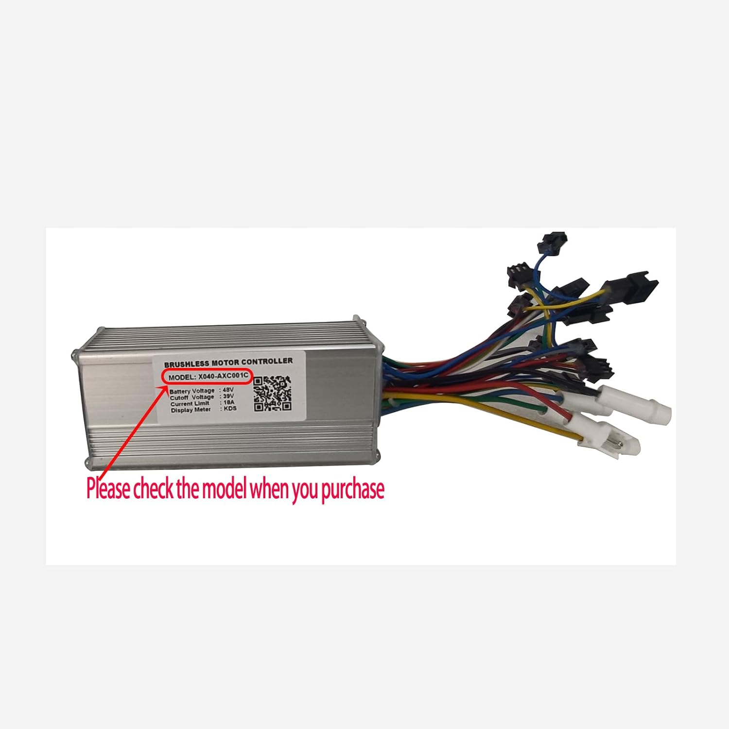 X040-AXC001C Electric Bicycle Controller DC48V 18A Brushless Motor Controller for E-Bike Scooter Display Meter KDS Electric Speed Controller