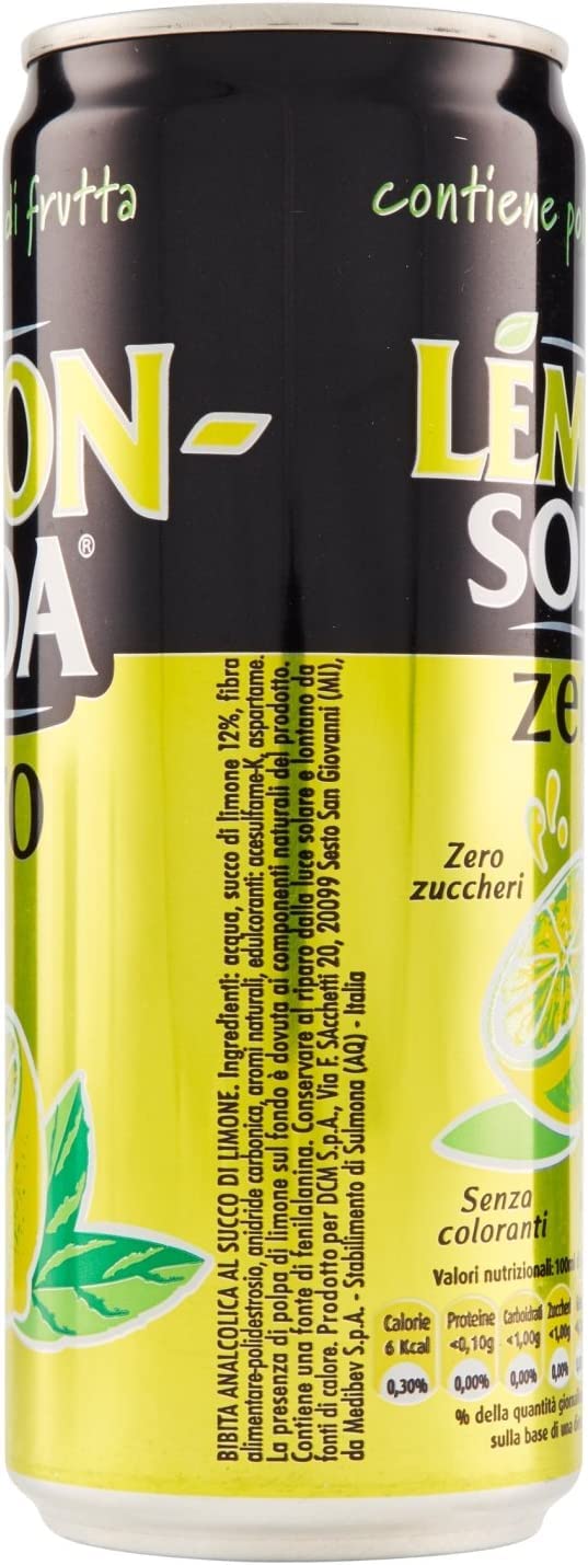 24x canette de Lemonsoda zero 330ml Campari Group Lemon Soda Lemon Italian