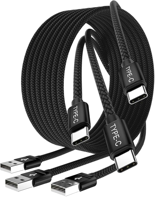 BASESAILOR USB Type C Charger Cable 3Pack(0.5/1/2M),Charging Power Cord for Kindle Fire HD 9th 10th 11th Generation,Samsung Galaxy A02s A03s,A12 A13,A21 A22 A23,A31 A32 A33,A40 A41 A42,A53 5G,Tab S8