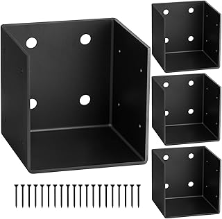 4 PCS 4x4 Pergola Wall Mount Bracket,11 Gauge(3 mm Thick),Universal Fit for 4x4/4x6 Posts,Joist Hanger Inner Width:3-1/2",Easy Installation –for Patio Covers, Gazebos & Outdoor Structures