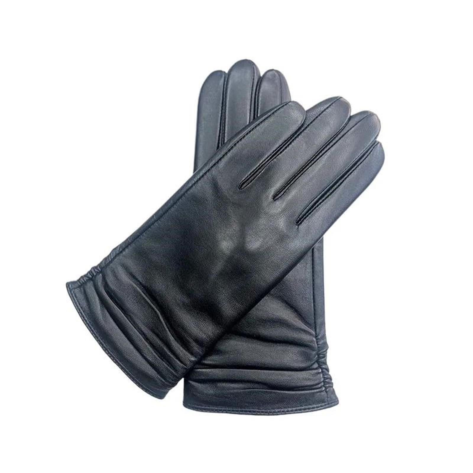 Guanti da donna in vera pelle di pecora addensare inverno caldo touchscreen messaggistica guida moda vestito guanti