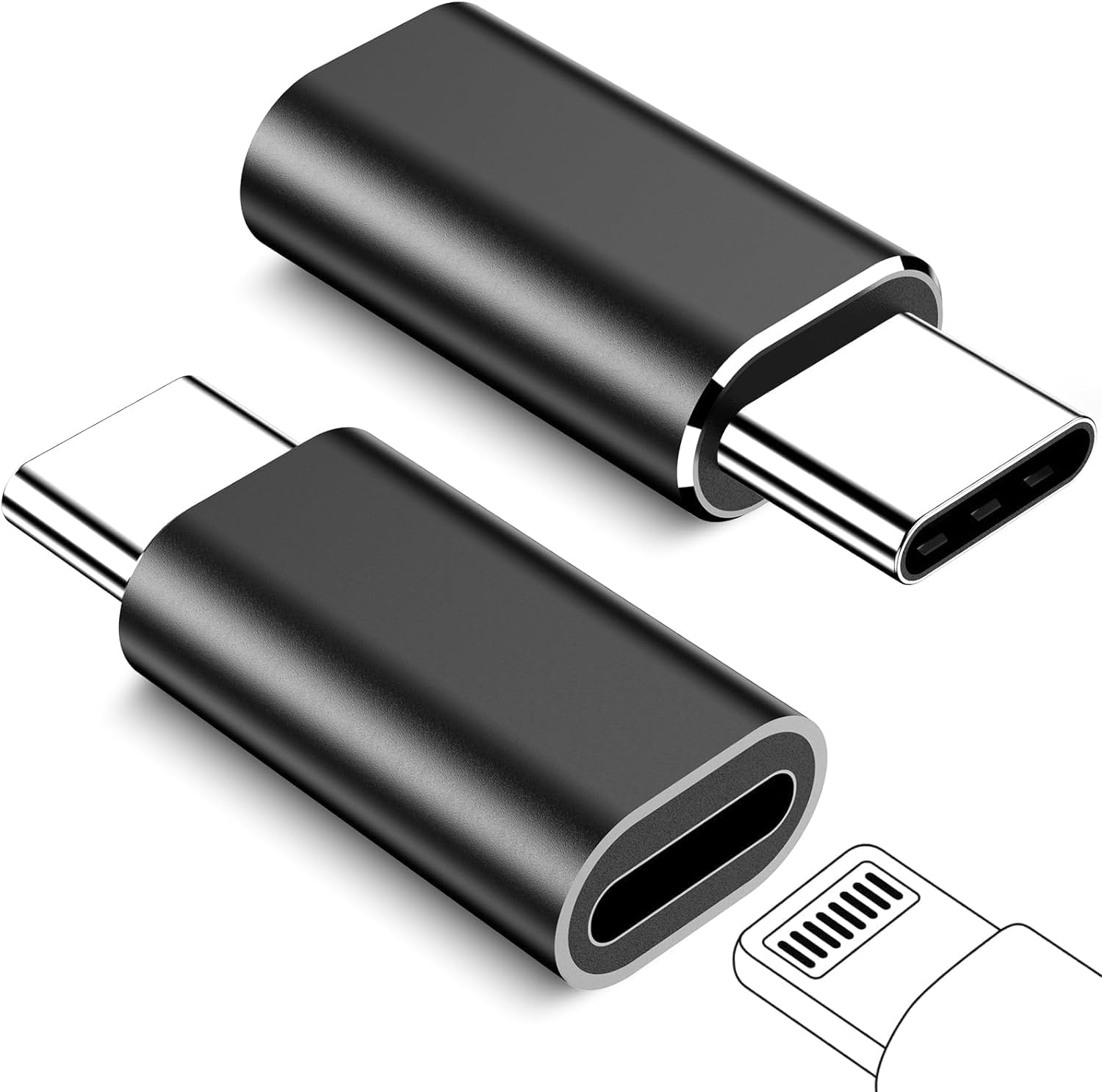 (Apple MFi Certified) Lightning to USB C Adapter, Lightning Female to Type-C Male Connector for iPhone 16/15 16/15 Plus 16/15 Pro 16/15 Pro Max/iPad Pro/Air/Mini, Support Fast Charging & Data Sync-picture-30