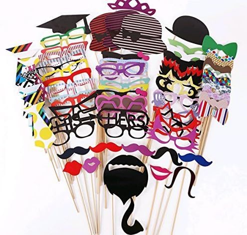 Kakaxi(TM) 76Pcs Photo Booth Props DIY Kit Funny Colorful Photo Booth Props for Party